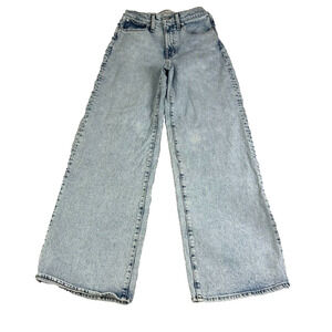 Madewell Jeans Womens Size 27 30Wx32L) Superwide-Leg Acid Wash Hight Waist